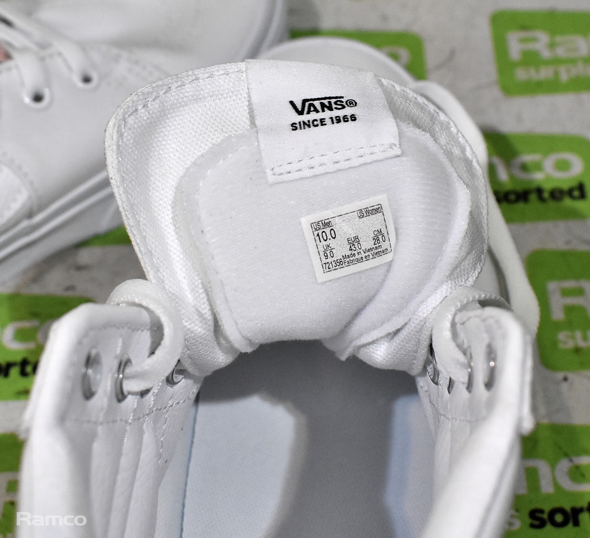VANS Sk8-Hi white high top trainers - UK size 9 - not worn, still in box - Image 5 of 7
