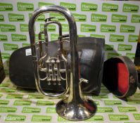 The Triumph tenor horn in hard carry case - Serial No. 14847