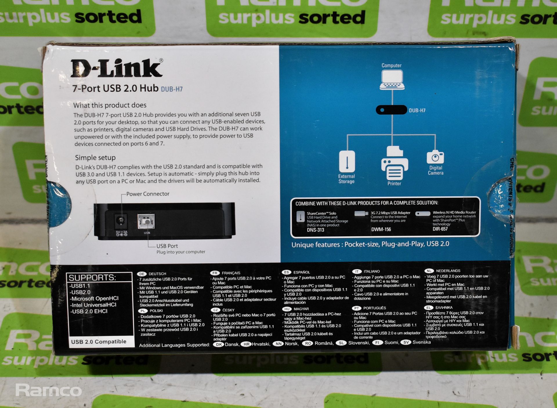 D-Link DUB-H7 7 port USB 2.0 hub - Bild 4 aus 4