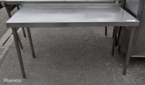 Stainless steel table with upstand - L 1500 x W 600 x H 880mm
