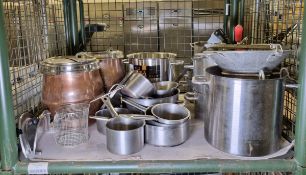 Catering spares - stainless steel pots mixed shapes and sizes - soup kettles
