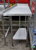 Stainless steel corner counter unit - W 580 x D 700 x H910mm