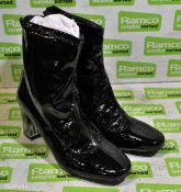 Spot On F50686 black patent zip-up boots - UK size 6 - not worn - still boxed