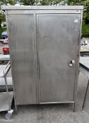 Stainless steel single door cupboard with adjustable shelves - W 1195 x D 400 x H 1860mm