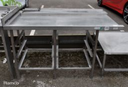Stainless steel dishwasher run off table - 1400 x 850 x 900mm