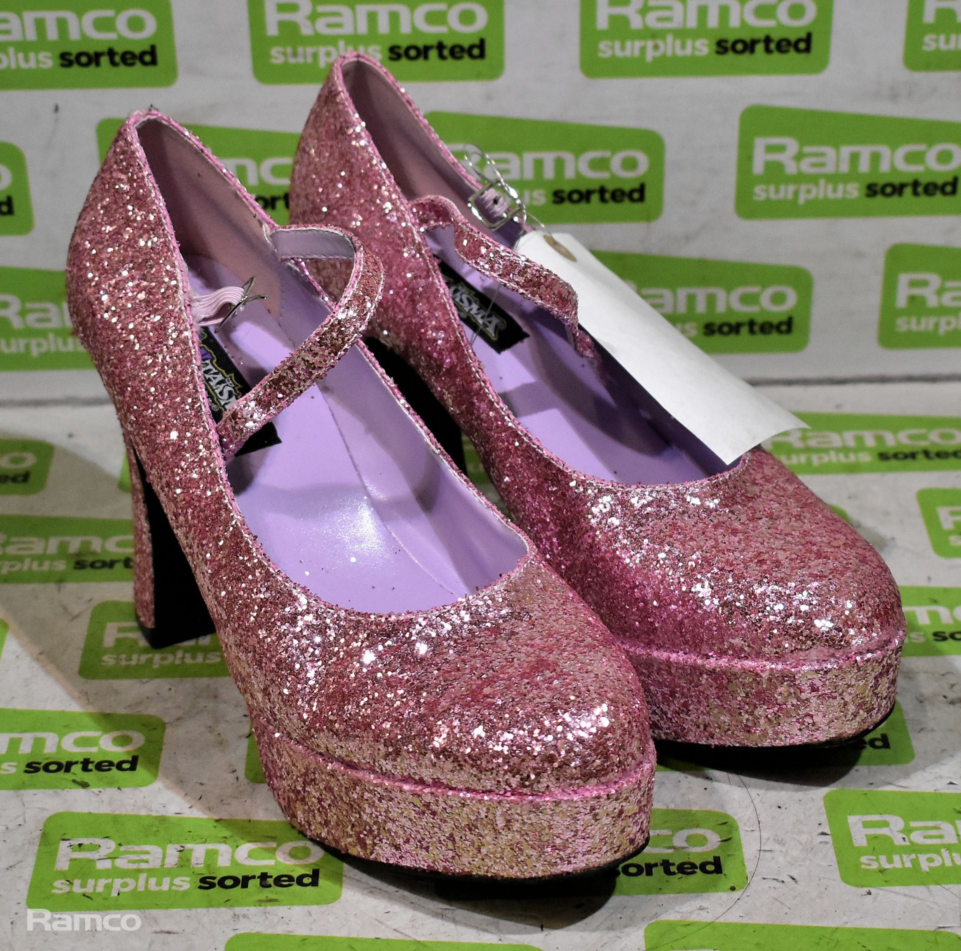 Funtasma MaryJane-50G baby pink glitter platform shoes - UK size 10 - not worn