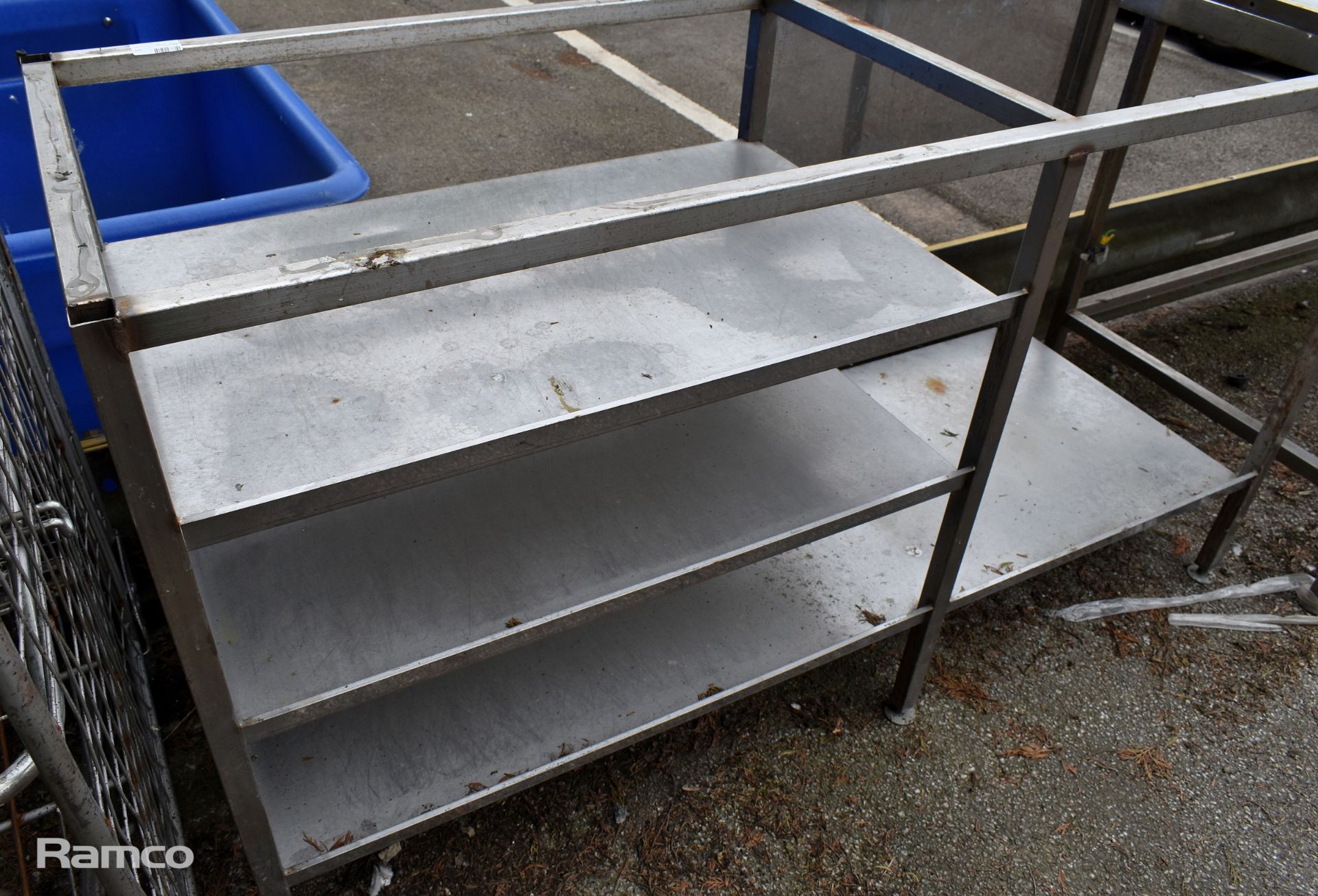 Stainless steel table with 3 tier bottom shelves - missing table top - W 1680 x D 600 x H 910mm - Bild 3 aus 3