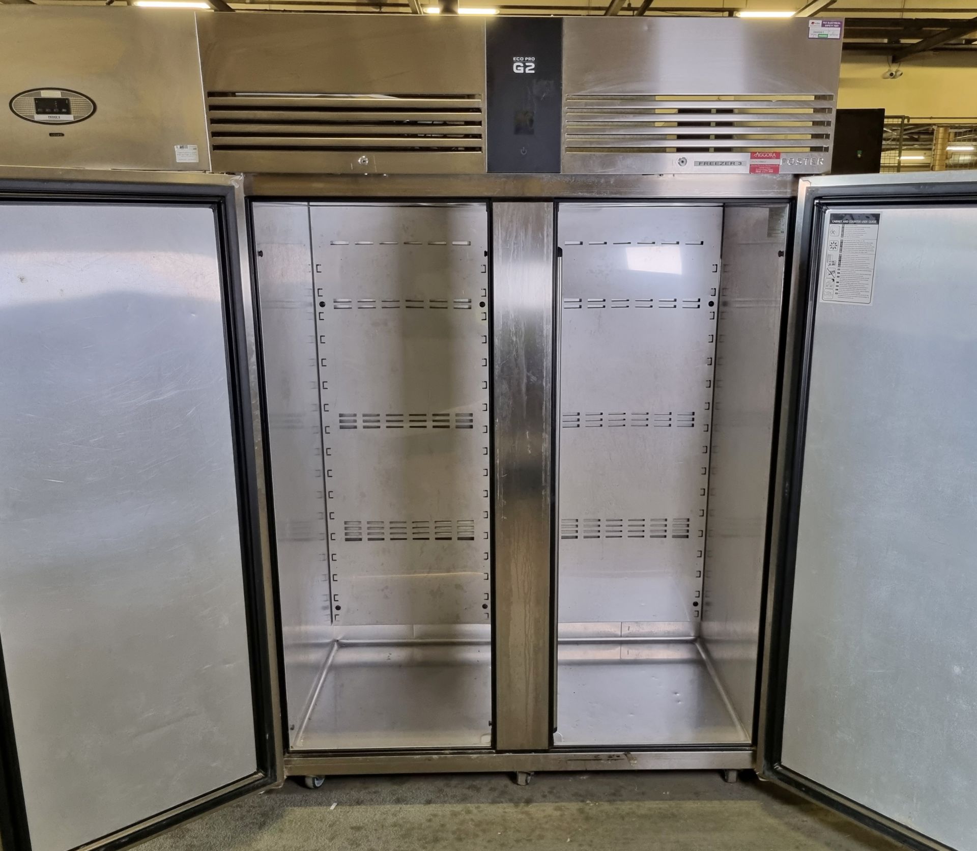 Foster Eco Pro G2 EP 1440 L double door upright freezer - missing racking - W 1450 x D 840 x H 2070m - Image 3 of 4