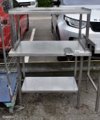 Stainless steel table with undershelf and can opener mount bracket - W 950 x D 550 x H 1300 mm