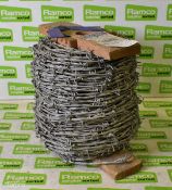 Sentinel double strand barbed wire - galvanised - approx 100M