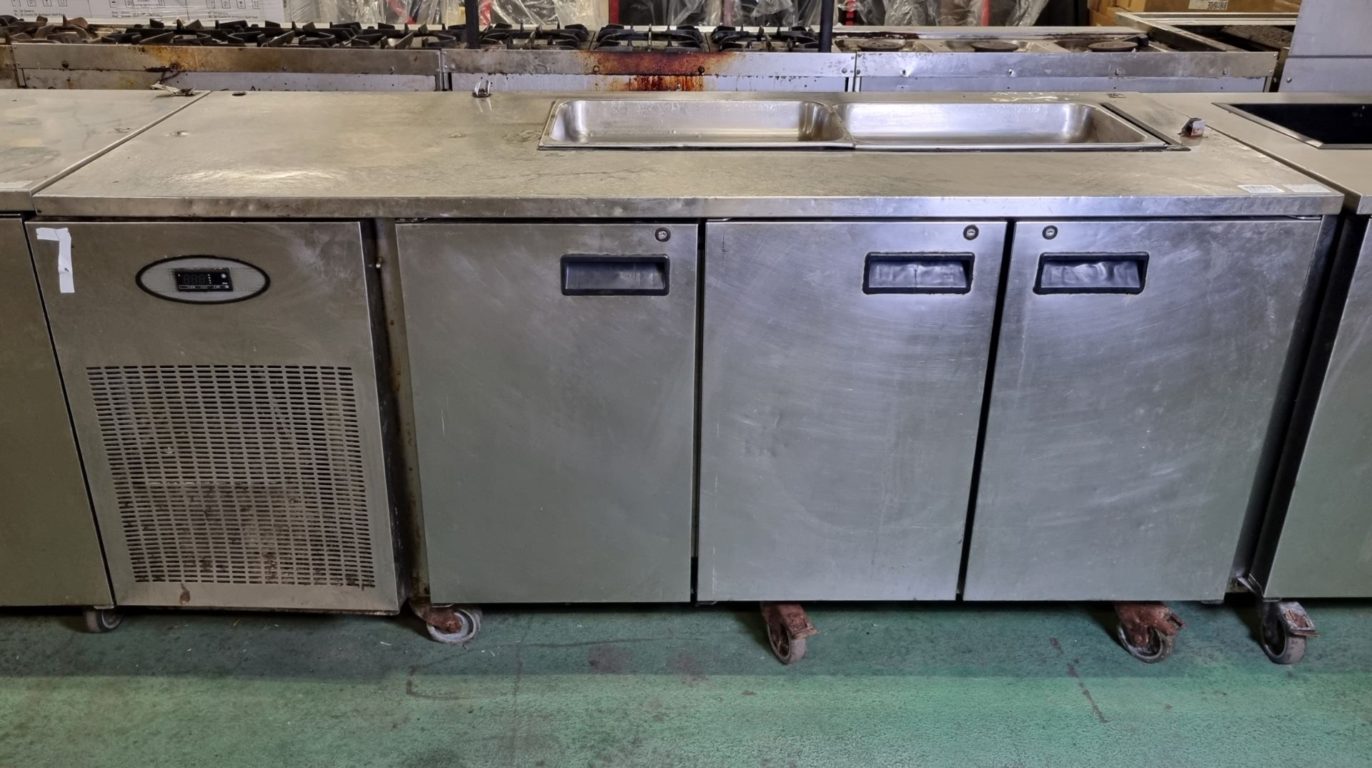 Foster PRO 1/3H-A stainless steel triple door counter fridge - SPARES OR REPAIRS - W 1865 x D 705mm