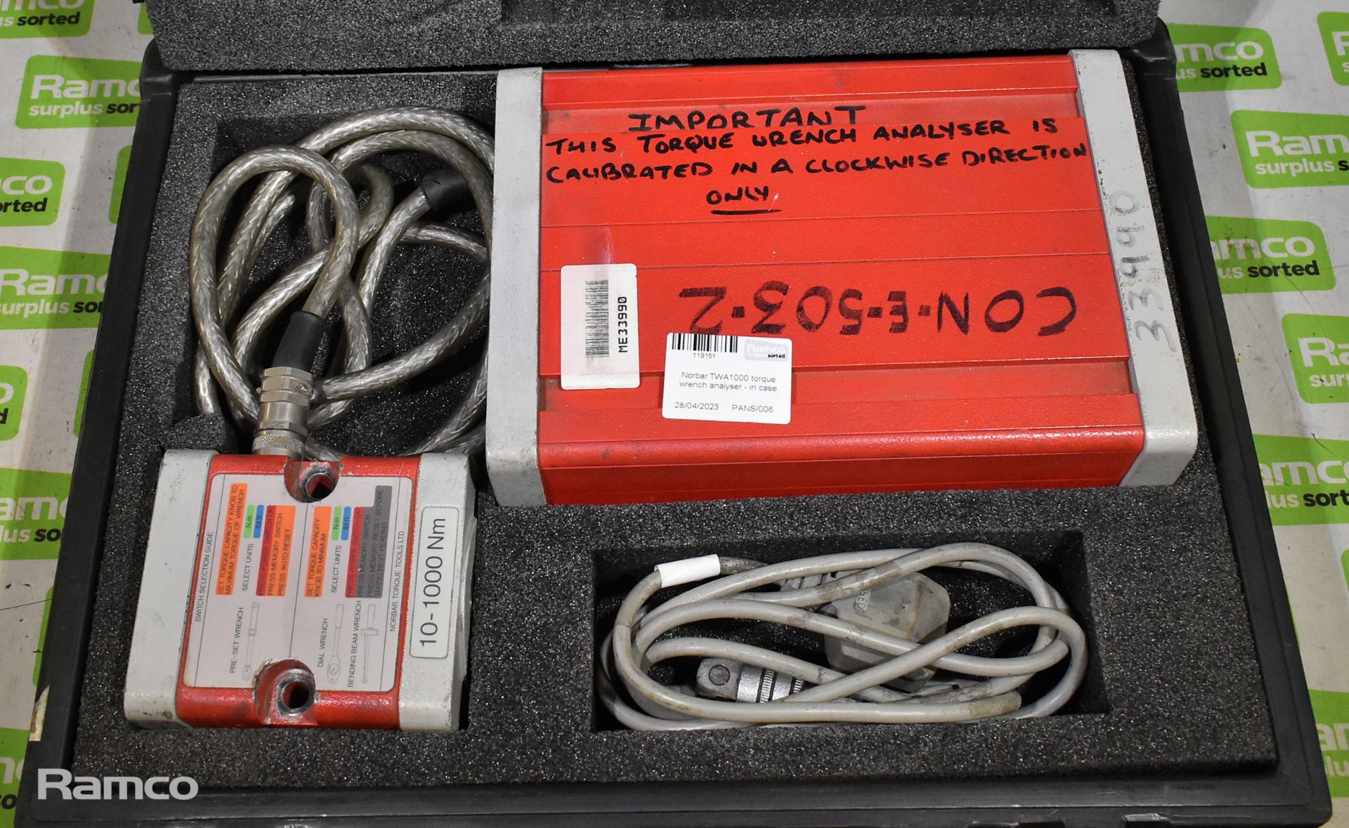 Norbar TWA 1000 torque wrench analyser - in case - Image 2 of 5