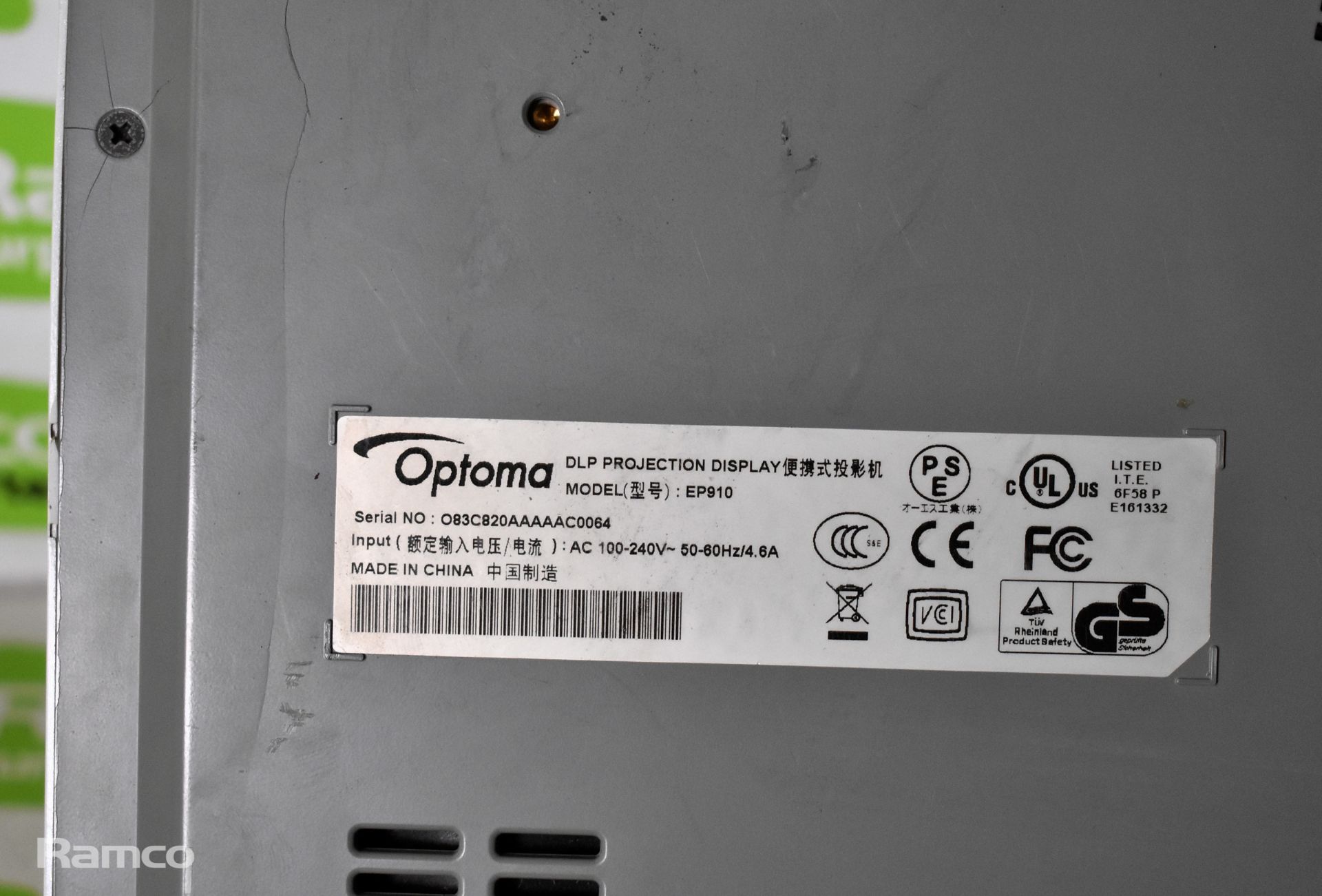 Optoma EP910 DLP projector display unit - Image 6 of 6