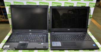 Dell Inspiron 15 3000 15.6 inch laptop - NO HARD DRIVE, HP Compaq 8510W laptop - NO HARD DRIVE