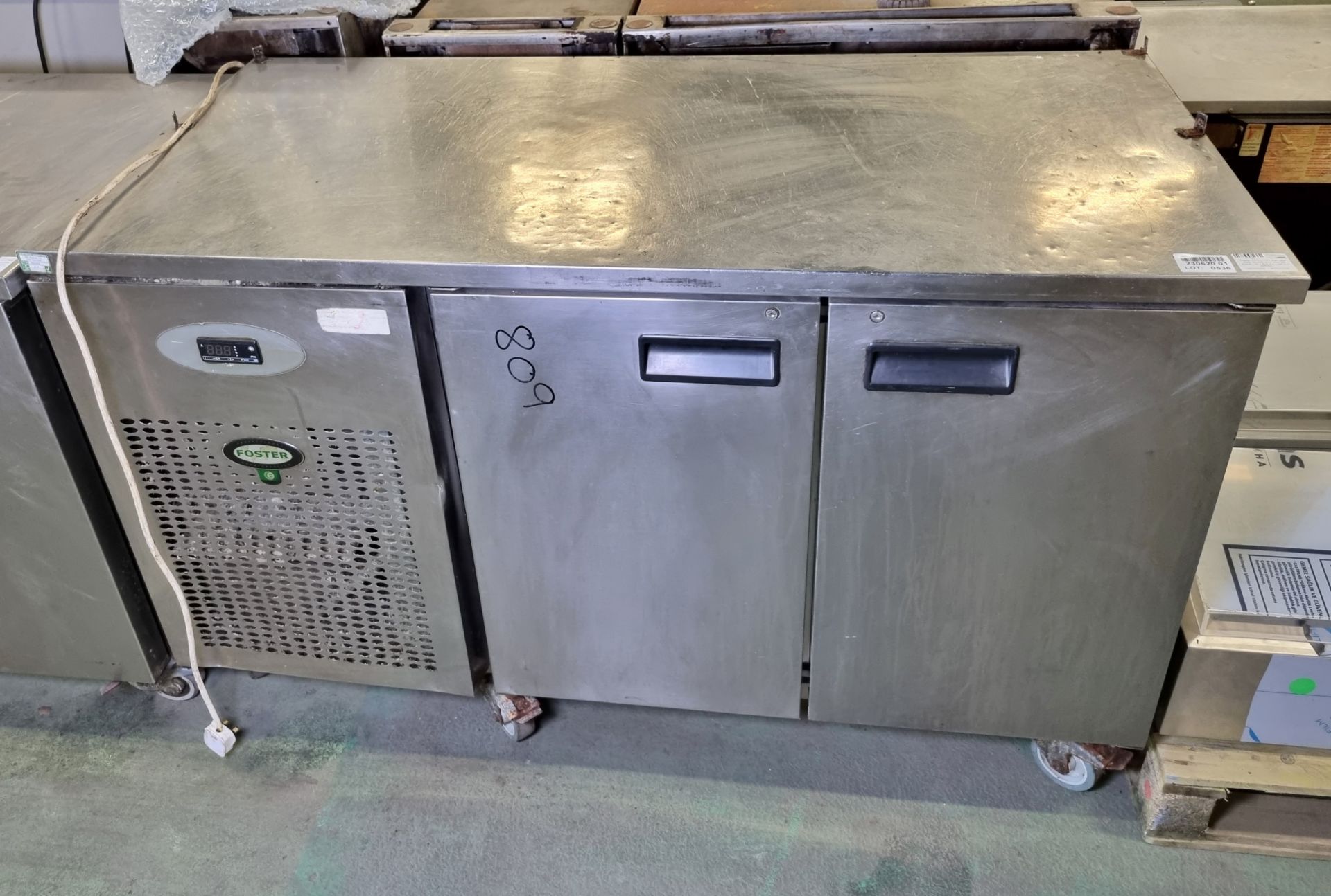 Foster EPRO 1/2H stainless steel double door counter fridge - W 1415 x D 705 x H 995mm - Bild 2 aus 5