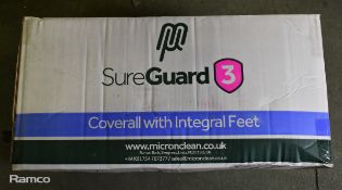 MicroClean SureGuard 3 - size small coverall with integral feet - 25 units per box