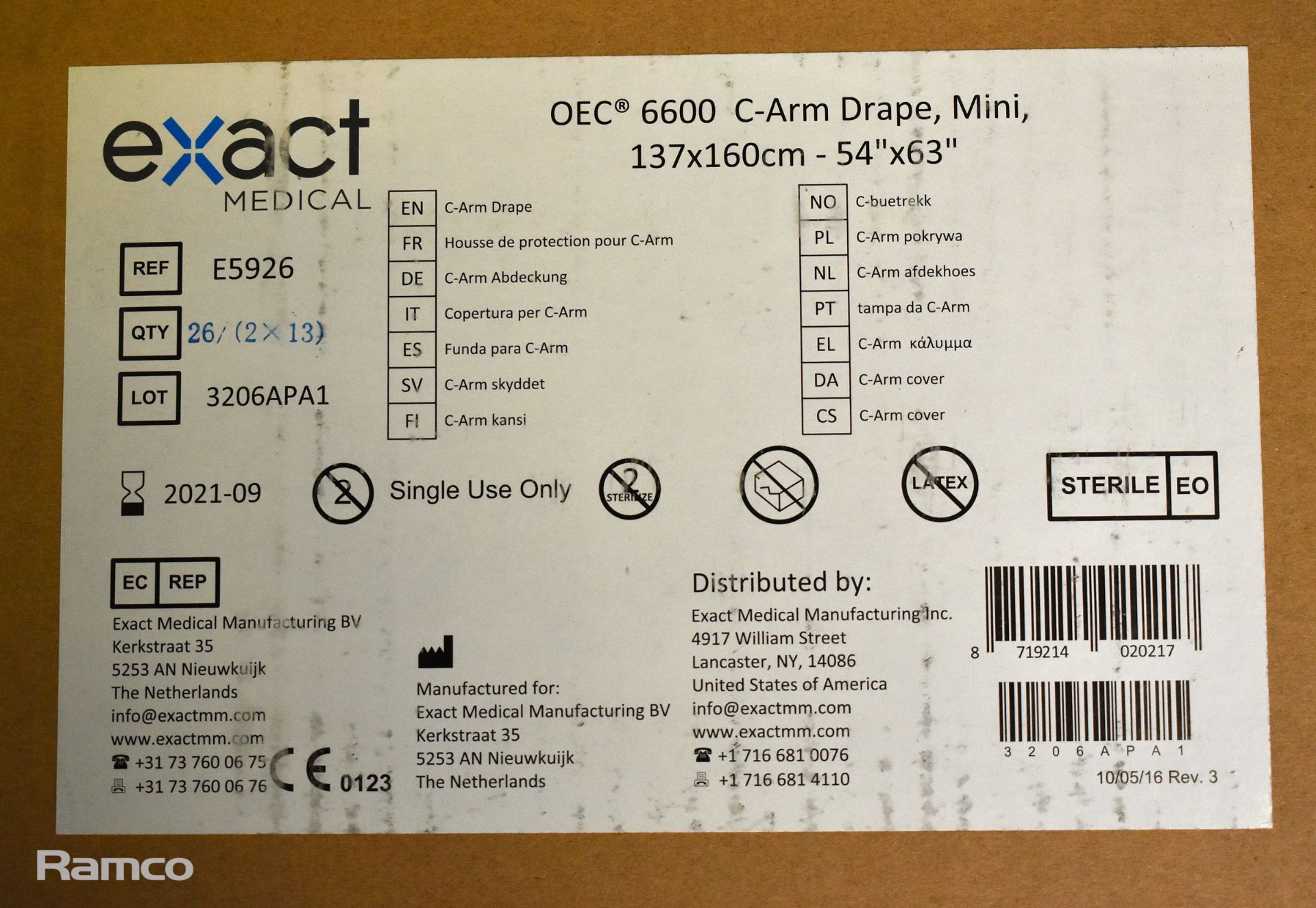 Exact Medical C-arm drape equipment cover, pack of 100 - Bild 4 aus 4
