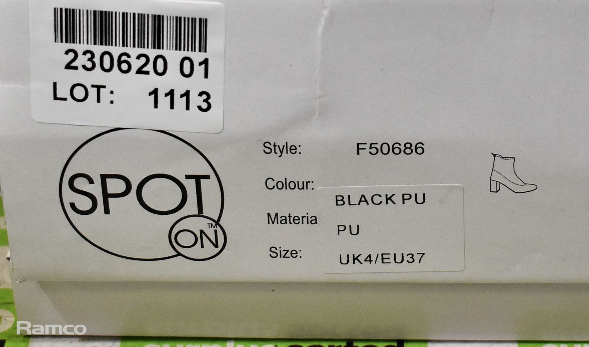 SpotOn F50686 black patent zip-up boots - UK size 4 - not worn - still boxed - Bild 6 aus 6