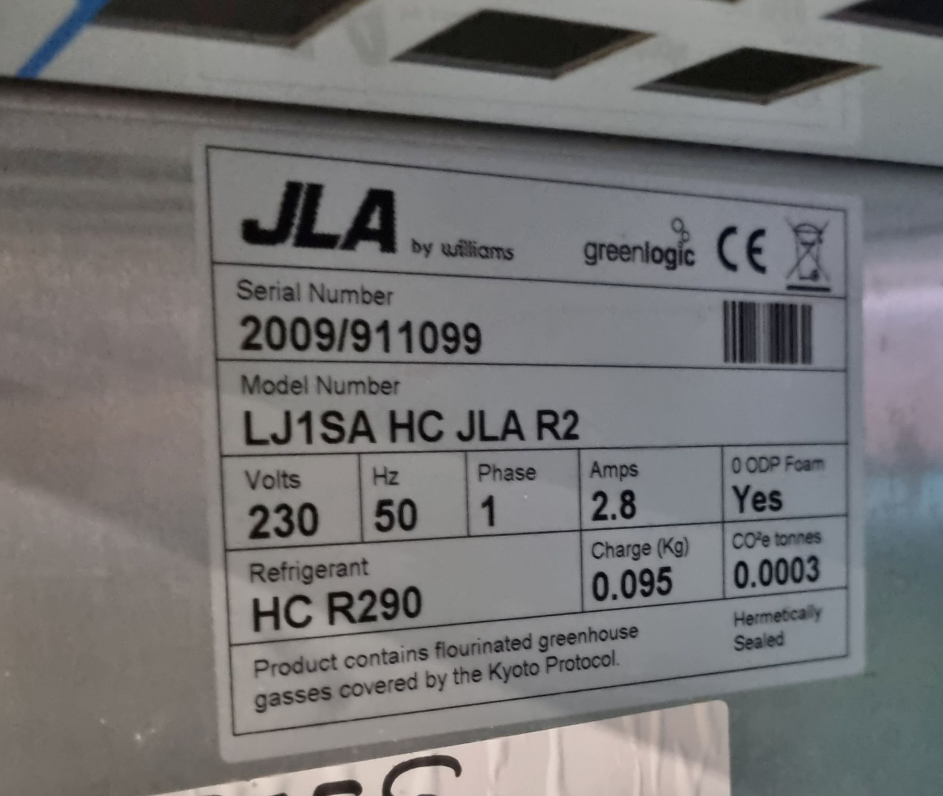 JLA LJ1SA HC - JLA - R2 upright stainless steel single door freezer - 468 ltr - W 730 x D 830 - Bild 4 aus 4