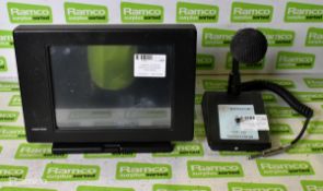 Crestron LC-3000/B Brite Touch touchscreen control panel, Monacor PDM-300 PA desk microphone