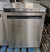 Williams HA 135SA HC R2 stainless steel single door under counter fridge - NO SHELVES - W 605 x D 58