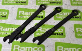 3x Ratchetech metric flex head open end ratchet spanners - 13mm Black