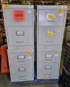 8x 2 drawer security filing cabinets with Chubb Mark IV manifoil combination lock - L 710 x W 420