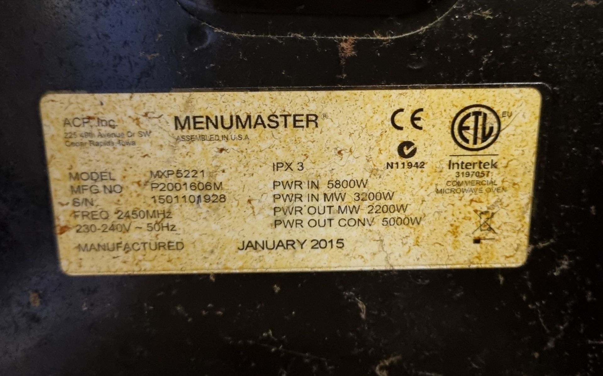 Menumaster MXP5221 stainless steel high speed combination oven - W 640 x D 700 x H 510mm - Bild 5 aus 5