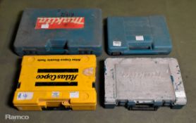 4x different sized electric tool cases