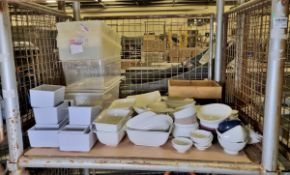 Catering spares - ceramic and plastic plates - bowls - containers