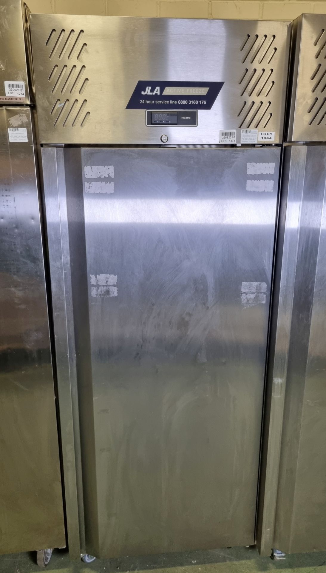 JLA LJ1SA HC - JLA - R2 upright stainless steel single door freezer - 468 ltr - W 730 x D 830