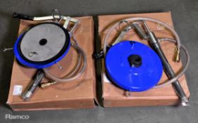 2x Hand operated grease dispensing pump tops