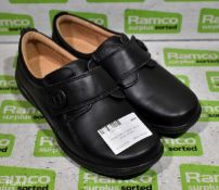 Hotter size 5 black velcro strap shoes