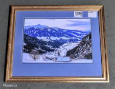 Framed print of an Alpine view - W 560 x D 30 x H 460mm