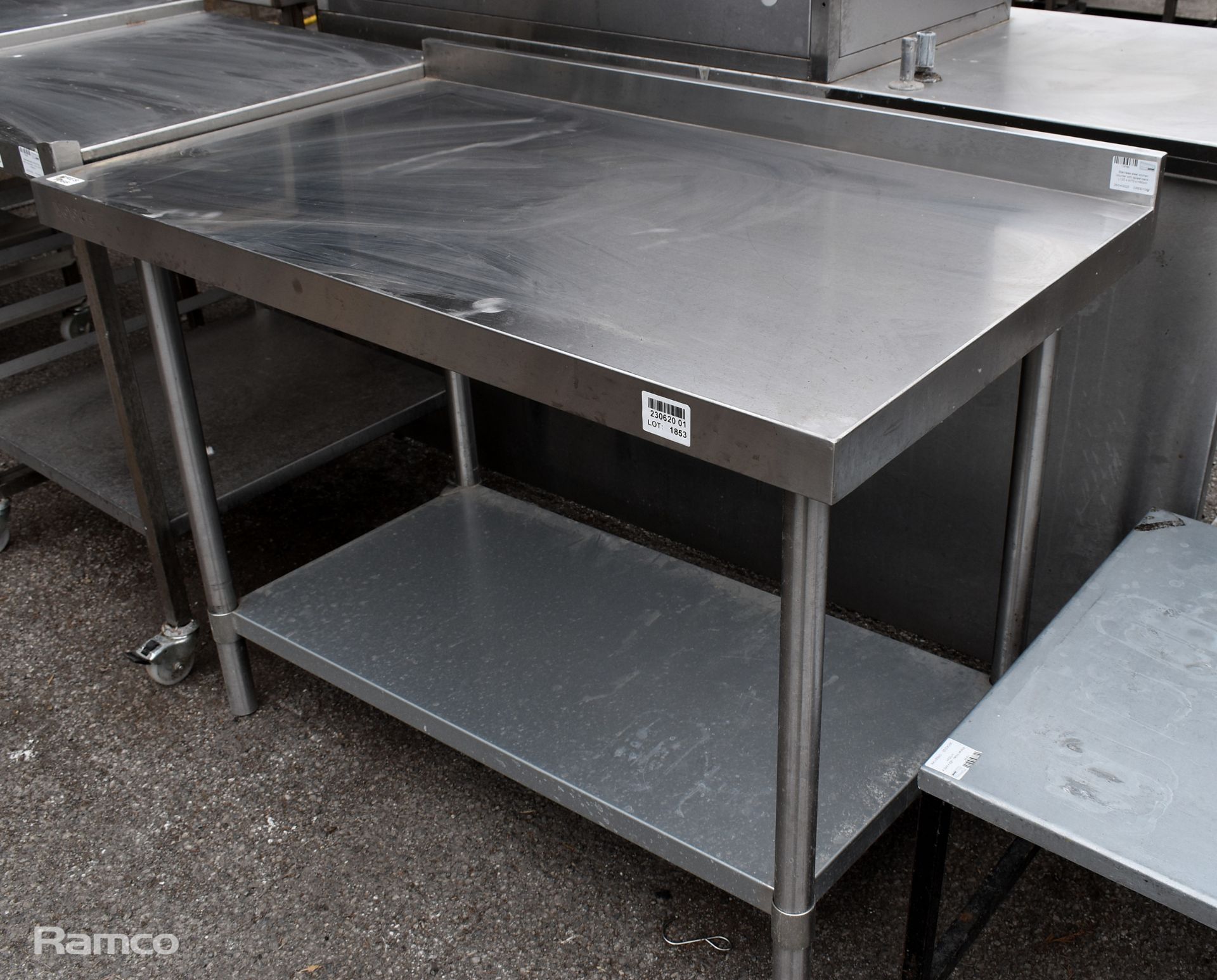 Stainless steel kitchen counter with splashback - L 1200 x W 700 x H 900mm - Bild 2 aus 3