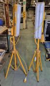 2x Fortis T8 2x18W 3ft portable light assemblies with stand
