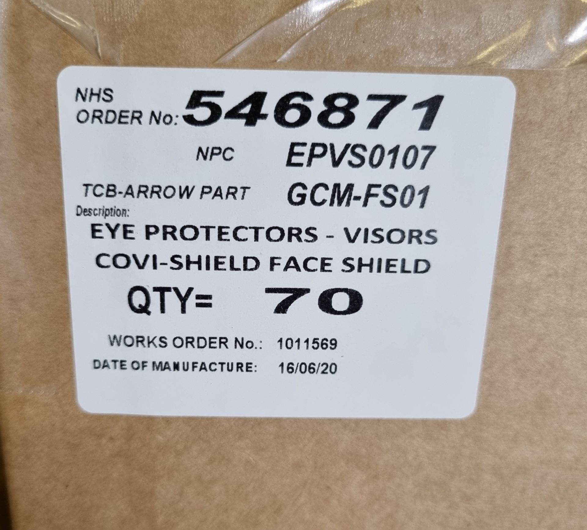 21x boxes of Covi-Shield visors - 70 per box - Image 2 of 3