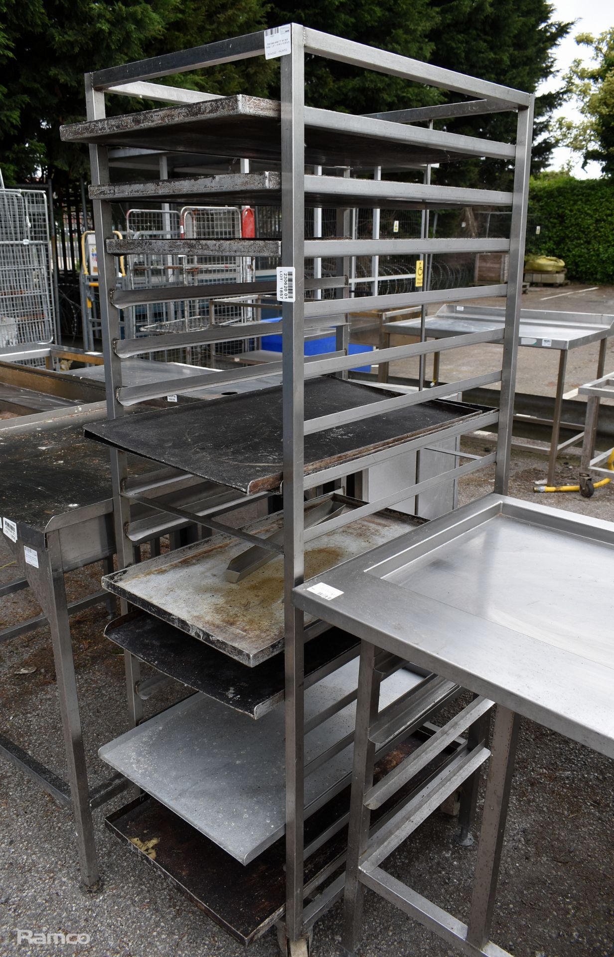 Stainless steel 15 tier rack trolley - L 610 x W 460 x H 1800mm - Bild 2 aus 3