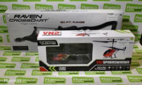 Venom VN2 Sparrowhawk Copter remote control helicopter, Raven CrossDart target game