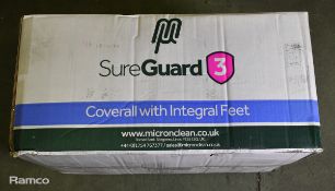 MicroClean SureGuard 3 - size small coverall with integral feet - 25 units per box