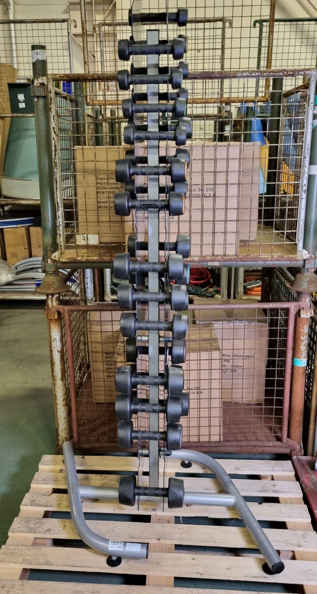 Reebok dumbbell weight set with rack black - 0.5 - 5 kg - W 950 x D 700 x H 1970mm - Bild 2 aus 7