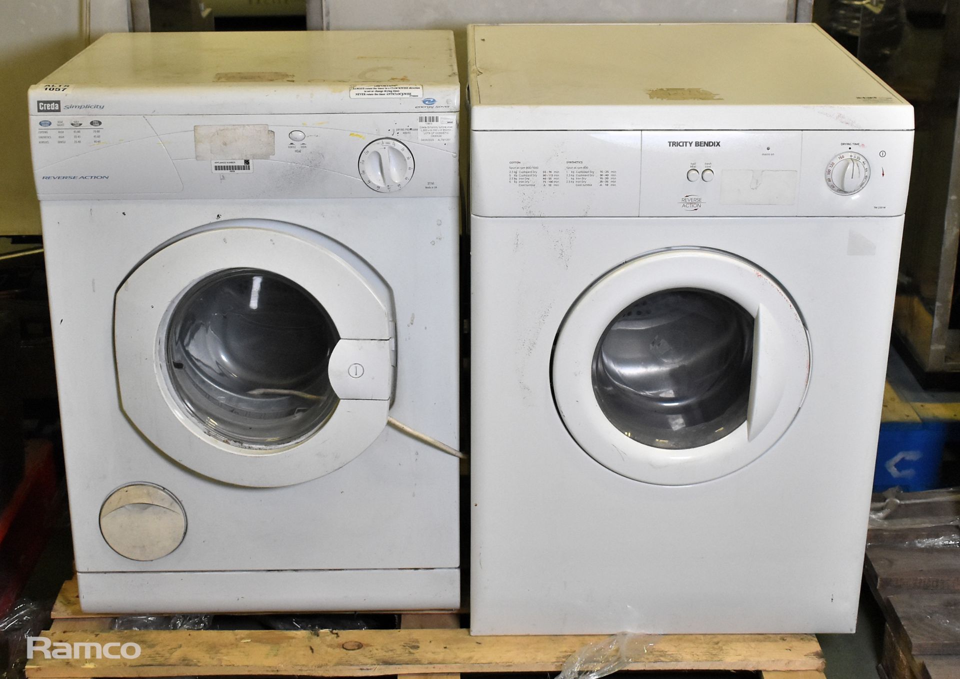 2x Tumble dryers - LOTS OF COSMETIC DAMAGE - see description for details