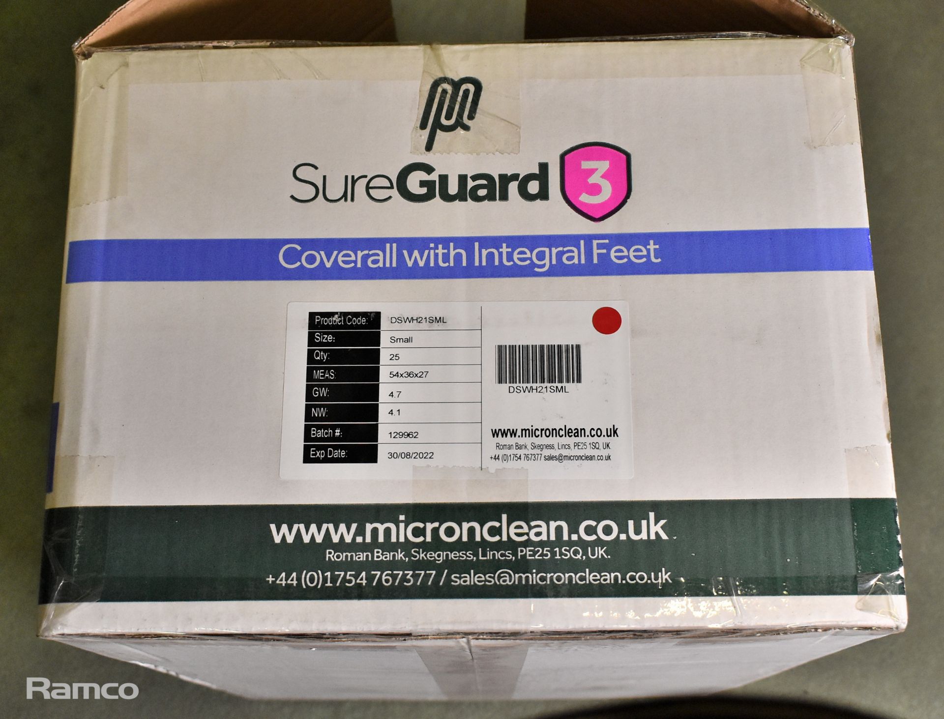 MicroClean SureGuard 3 - size Medium coverall with integral feet - 25 units per box - Image 4 of 4