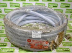 Clear reinforced PVC braided hose pipe - 26mm O.D x approx 13M