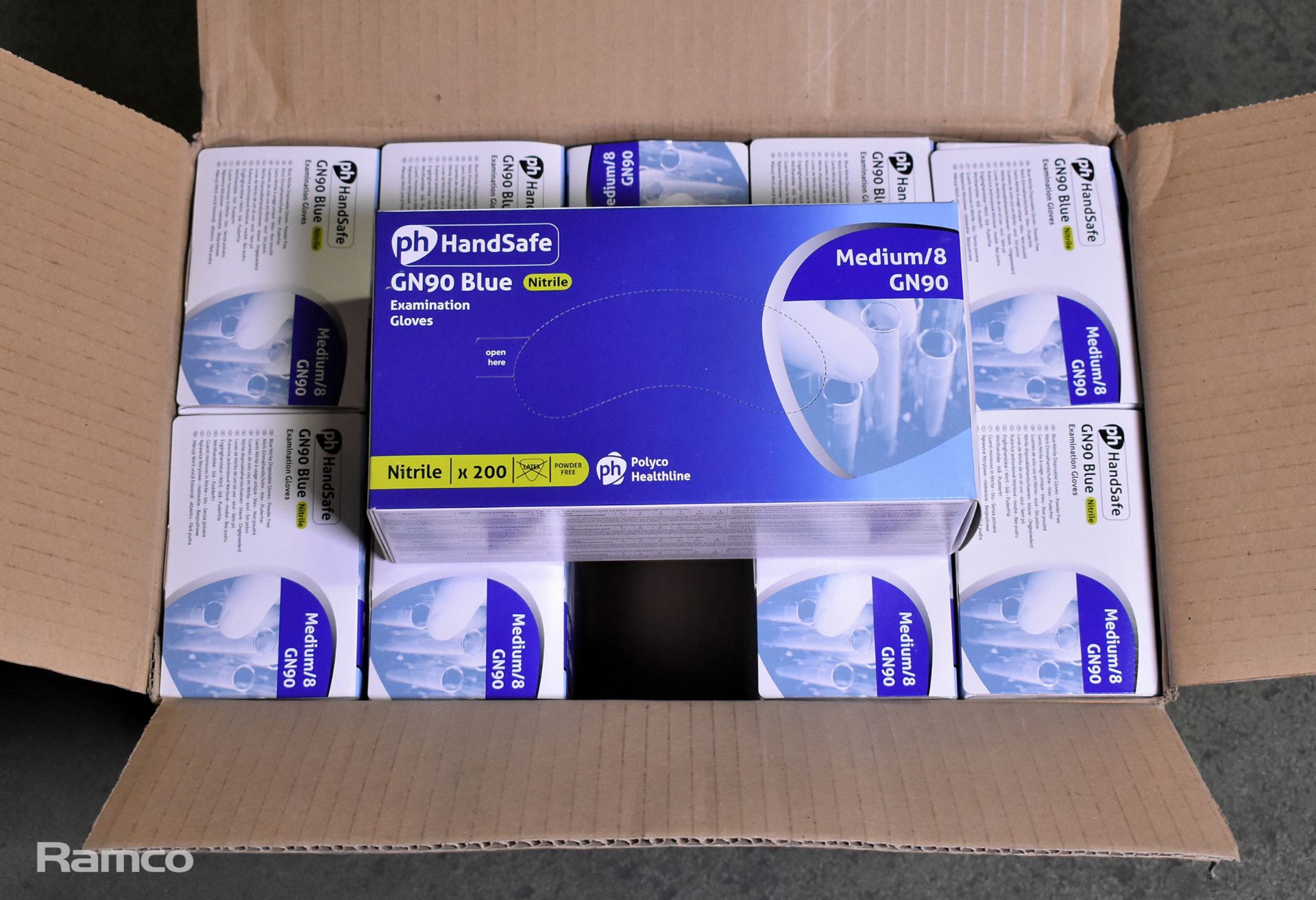 HandSafe GN90 powder free blue nitrile exam gloves - medium - 10 packs per case - Image 2 of 3