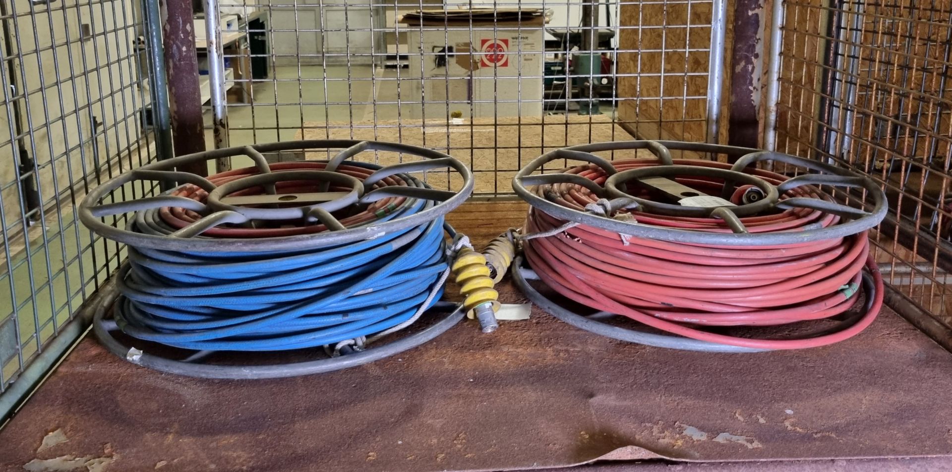 2x Heavy duty single coaxial cables with Lemo connectors and reel