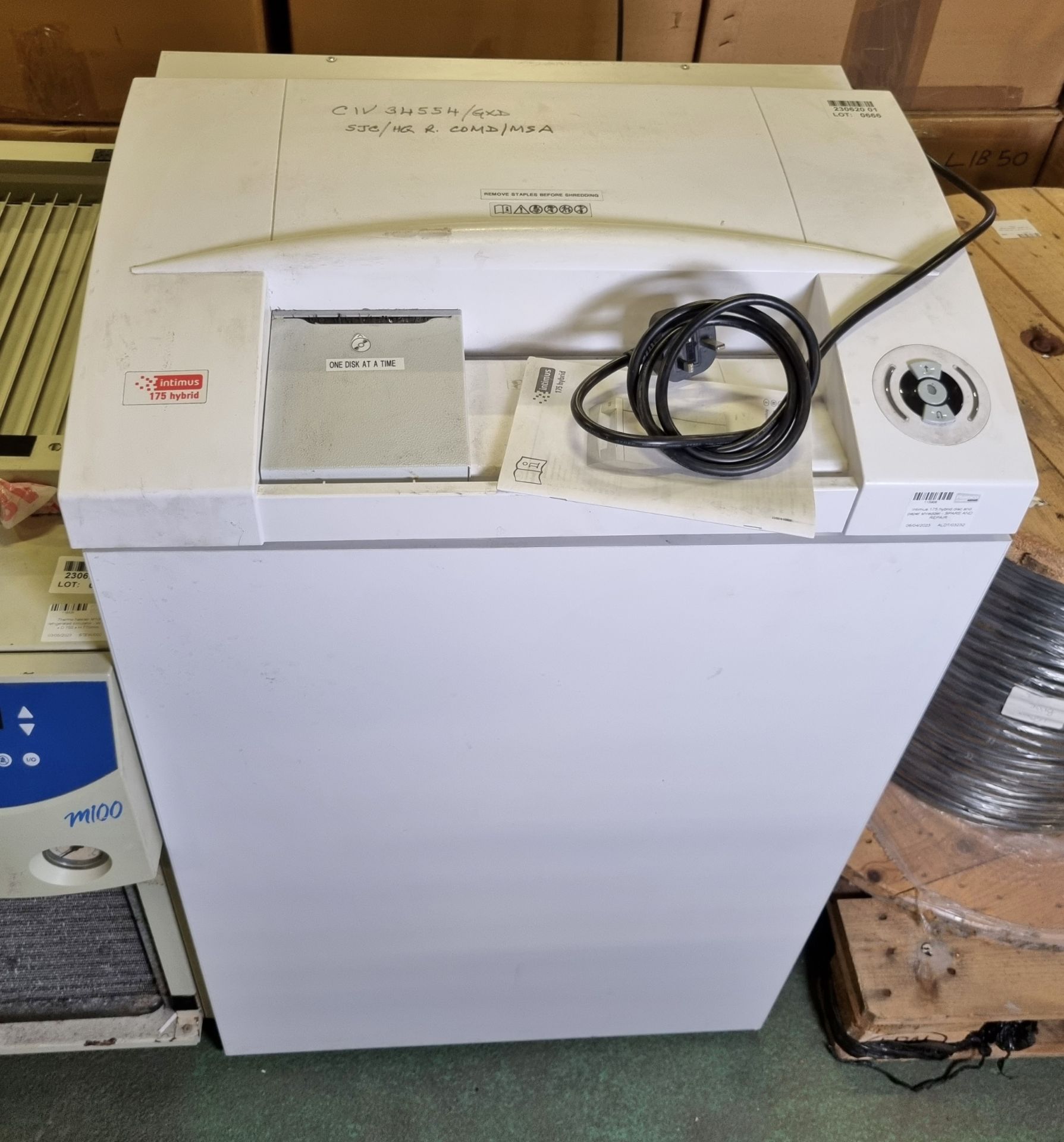 Intimus 175 hybrid disc and paper shredder - SPARES AND REPAIRS - Bild 2 aus 6