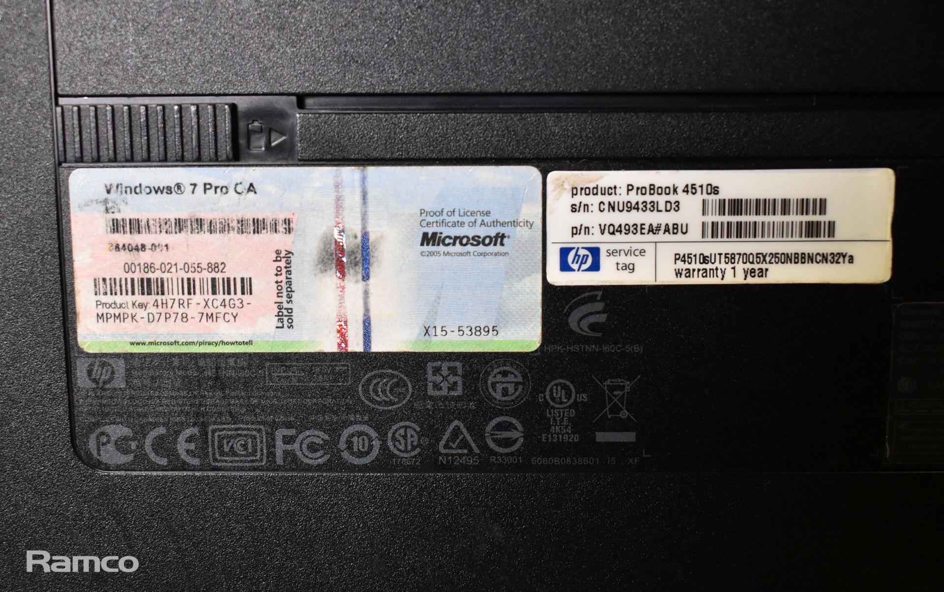 HP Probook 4510s laptop - NO HARD DRIVE - AS SPARES AND REPAIRS - Bild 6 aus 6