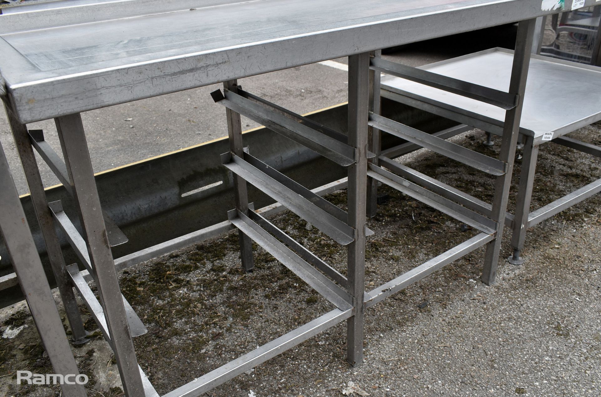 Stainless steel dishwasher run off table - 1400 x 850 x 900mm - Bild 3 aus 3