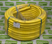 Yellow reinforced braided 10 bar hose pipe - 18mm O.D x approx 30M